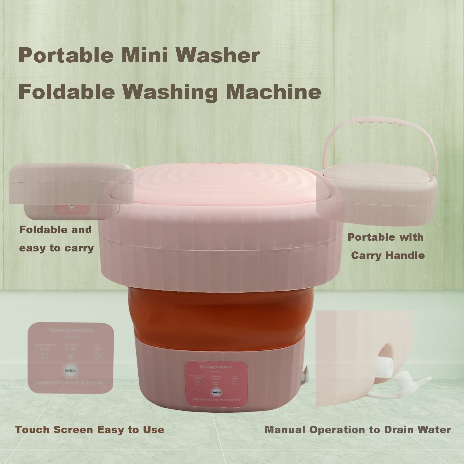 iVOLCONN Portable Washing Machine, 6L Foldable Mini Washing Machine