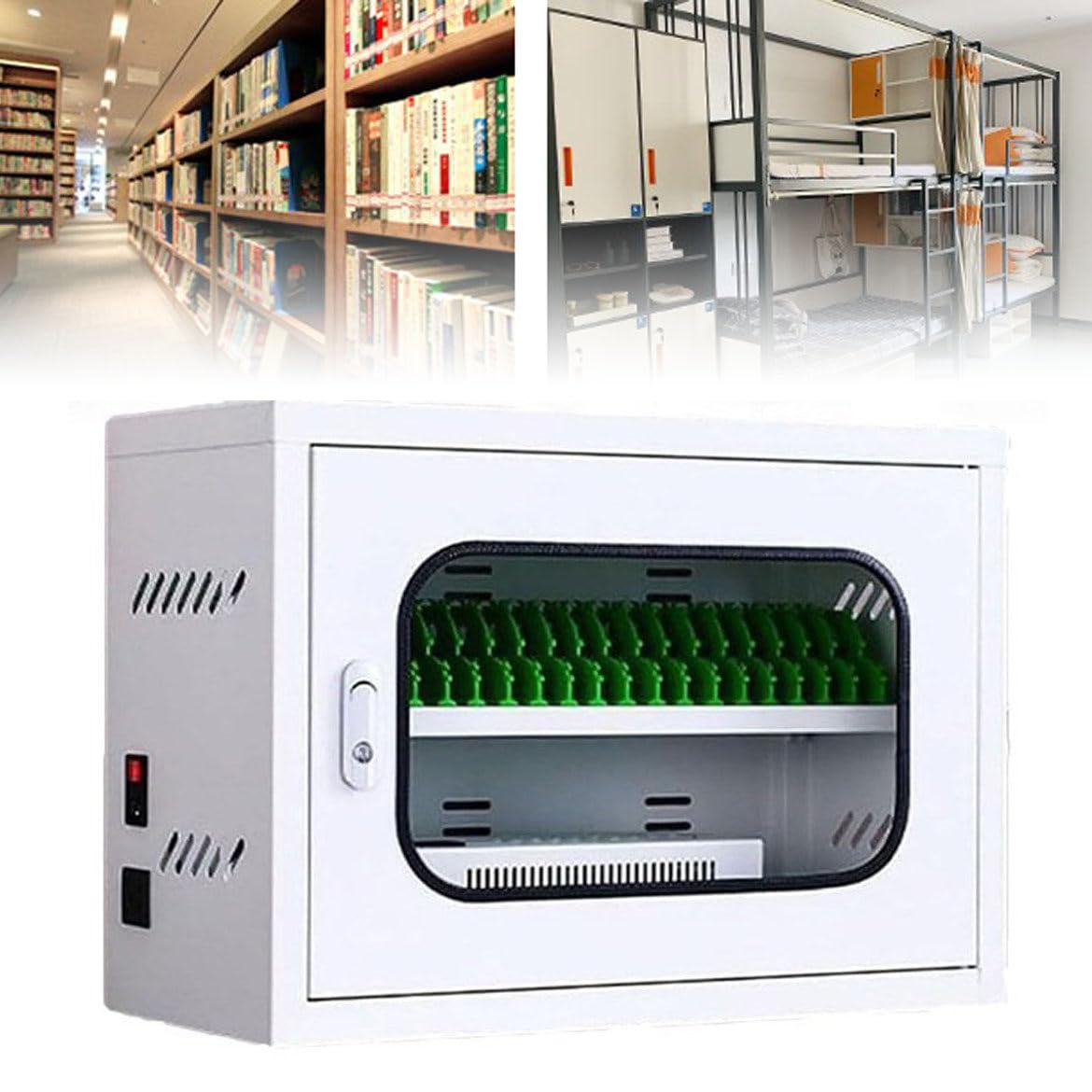 GTHTUHFD Cell Phone Charging Stations + Cellphone Locker 2 In 1 - Rechargeable Mobile Phone Charging Cabinet,Portable Storage Box,20Slots-30Slots,20slots