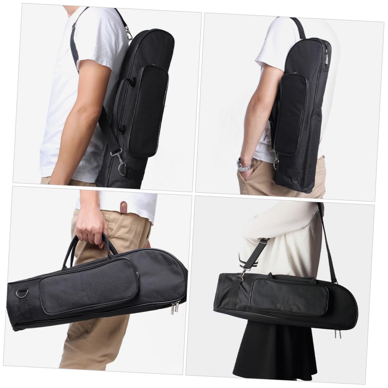 Bolsa Trompeta Oxford con Acolchado Extra Asa y Correa Hombro Almacenamiento y Transporte Instrumento Portátil para Músicos