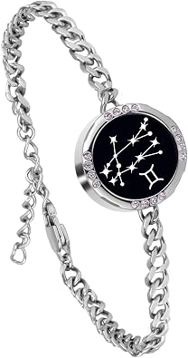 Single Bracelet Long Distance Touch Bracelets Jewelry, Remote Smart Love Bracelet,Send SOS SMS Relationship Bracelets constellations for Couples Lovers Friends Valentines Day Gifts Black / Silver