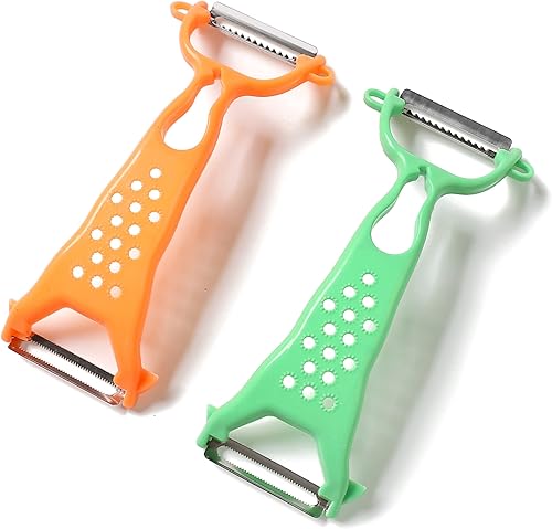 Miniatura 1 de Aokai 2 piezas de pelador de frutas multifunción pelador y cortador de acero inoxidable para cocina pelador para manzana papa zanahoria pepino