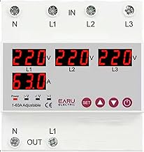 EARU Electric® 3-Phase Auto Transfer Switch (ATS) - 440V 63A | Auto Phase Failure Recovery | Adjustable Over/Under Voltage & Overcurrent Protection | Automatic Reset | 1-Year Warranty