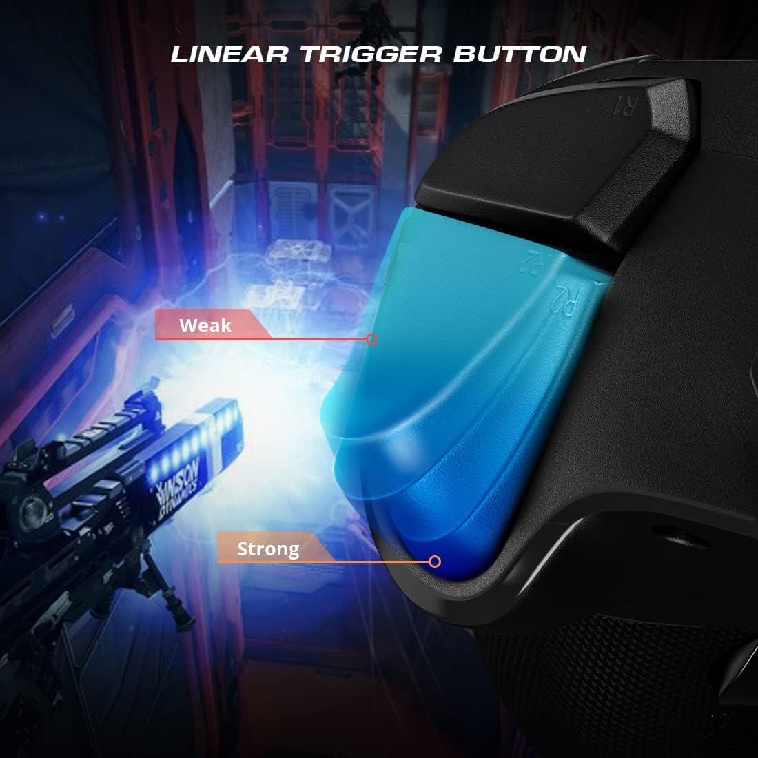 Wireless Gaming Controller for PC Windows 7/8/10/11 /MacOS/iPhone/Android/Switch/OLED, Gamepad Game Controller with 4 Customized Buttons/Adjustable LED Backlight & Dual Vibration/Linear Trigger Button