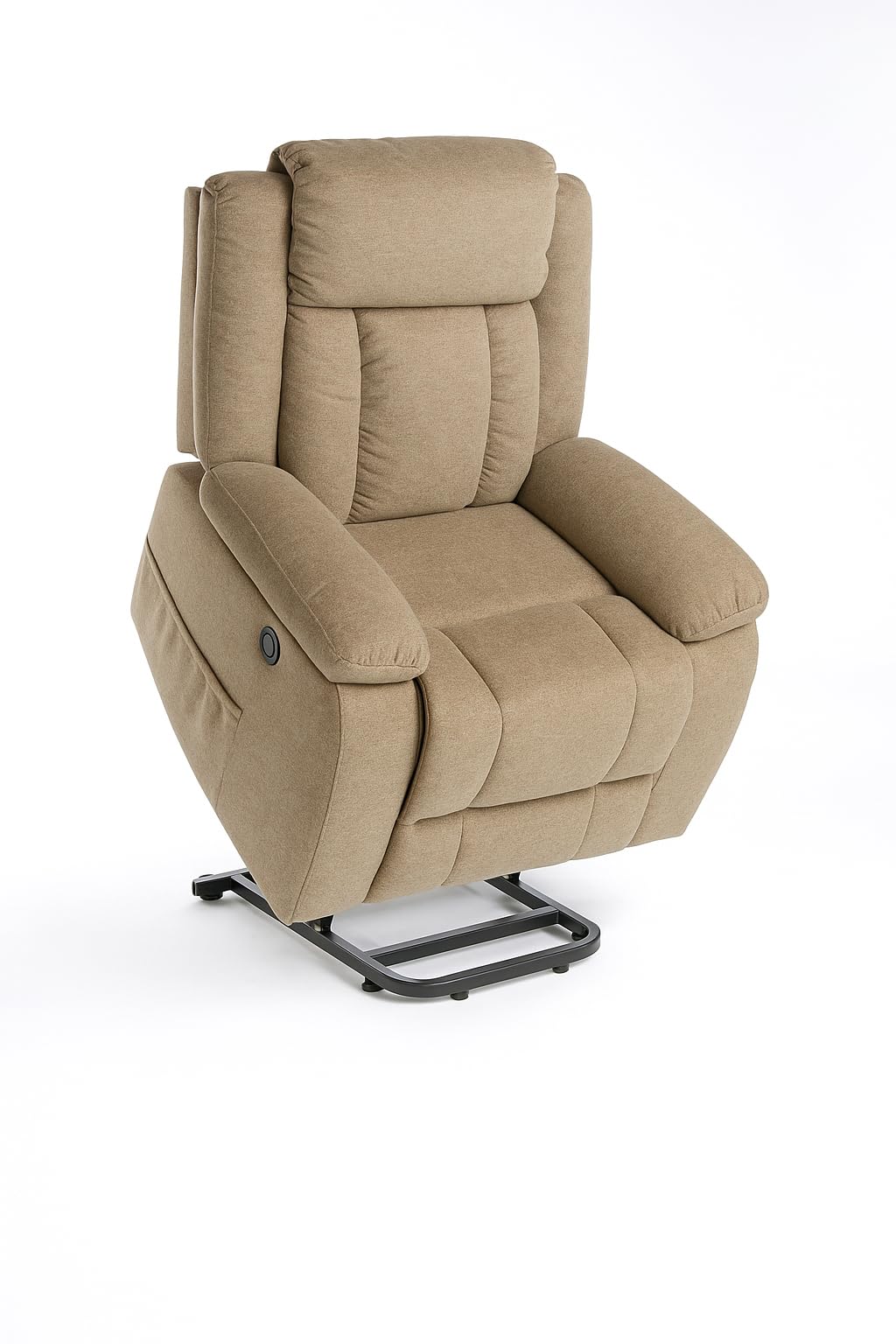 DUPI Sillón Relax Eléctrico California | Elevable y Reclinable con Motor | Fácil Montaje en 2 Minutos | Sistema Antivuelco | 100% Poliéster (Capuchino)