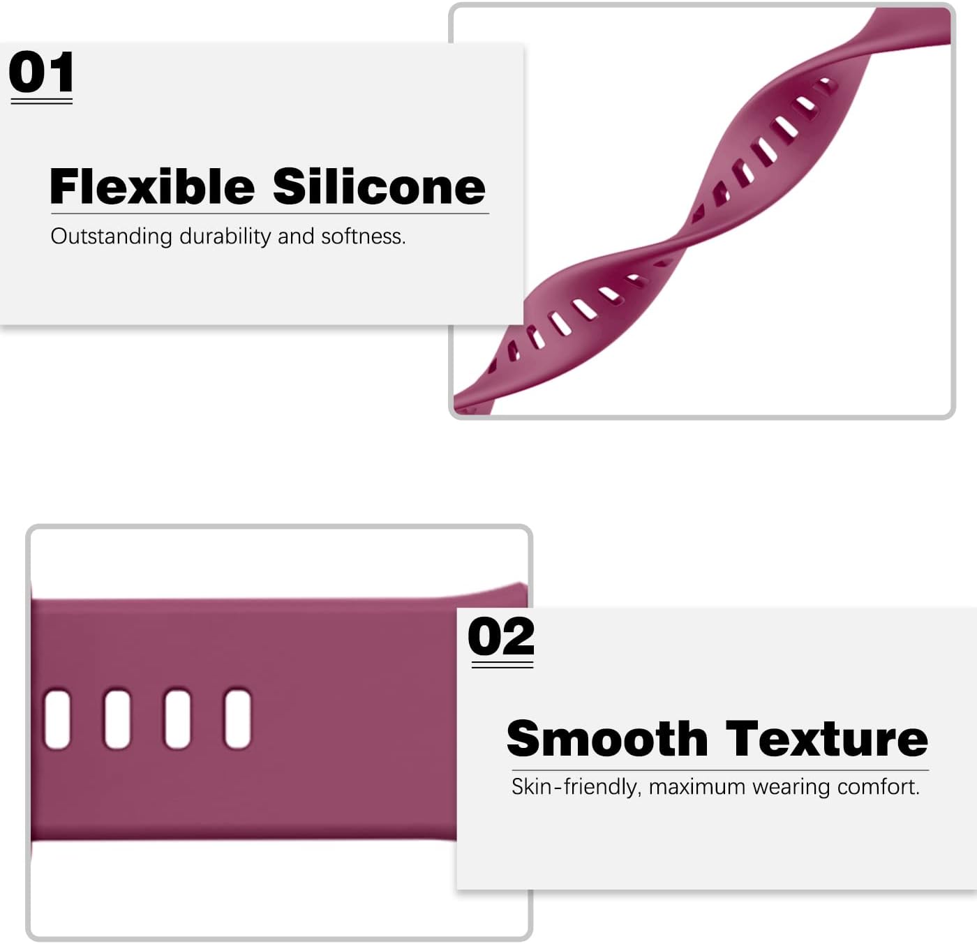 MoKo 4 Pack Bands only Compatible with Huawei Watch Fit Active/Fit Elegant/Fit New Smartwatch, Soft Silicone Replacement Sport Strap Bracelet Wristband with Fasteners