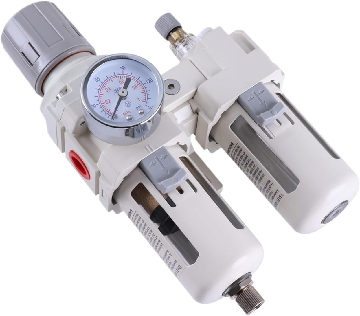 Pneumatic Pressure Regulator Air Source Processor Compressed Air Filter Regulator Lubricator Combo Water/Oil Trap Separator(AC3010-3 3l8NPT)