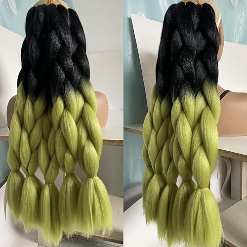 Miniatura 7 de 24 pulgadas, 5 piezas de extensiones de cabello trenzado jumbo de alta temperatura, de alta temperatura, de fibra sintética, textura suave para