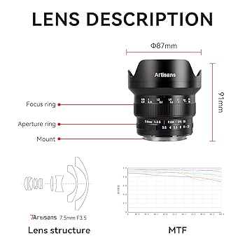 Amazon.com : 7artisans MF 7.5mm F3.5 APS-C 205° Ultra Wide