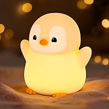 Baby Night Light, Penguin Silicone Night Light, Dimmable & Rechargeable Touch Bedside Lamp, Portable Led Lamp, Room Decor