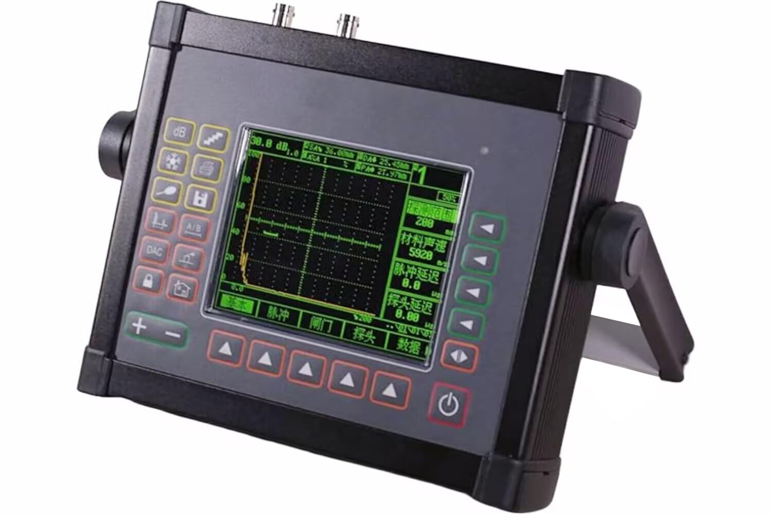 NDT Ultrasonic Flaw Detector Portable Defectoscope Tester with 0.01mm Resolution 1.0~12000mm Range 500~20000m/s Velocity RS232 Communication