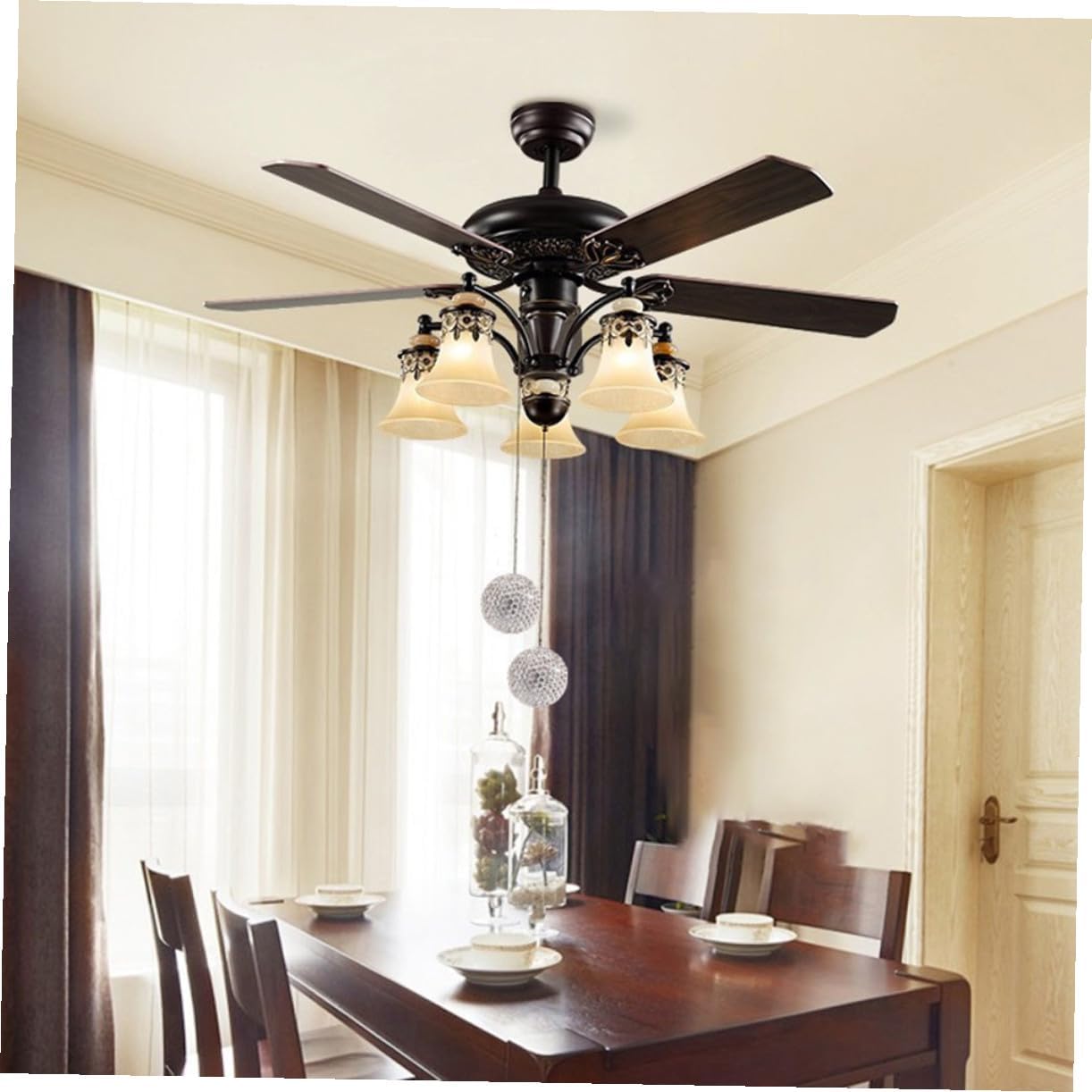 OSALADI 1set Ceiling Fan Pull Chain Ball Decor Beaded Lamp Hanging Chain for Easy Control of Ceiling Lights Versatile for Fans and Desk Lamps