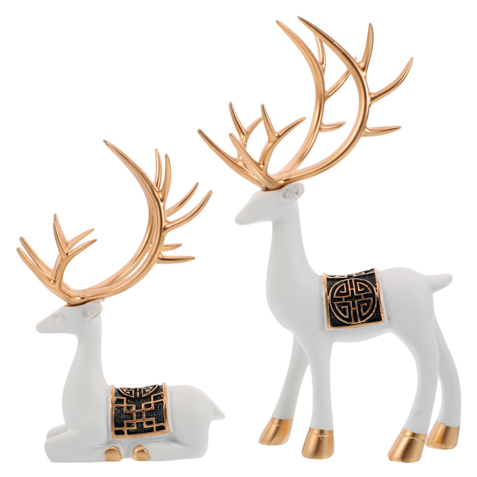 UPKOCH 1 Paar Rentierschmuck aus Keramik Vielseitig Platzierbare Elch Dekoration mit Elegantem Retro Design für Wohnzimmer und Bücherregal