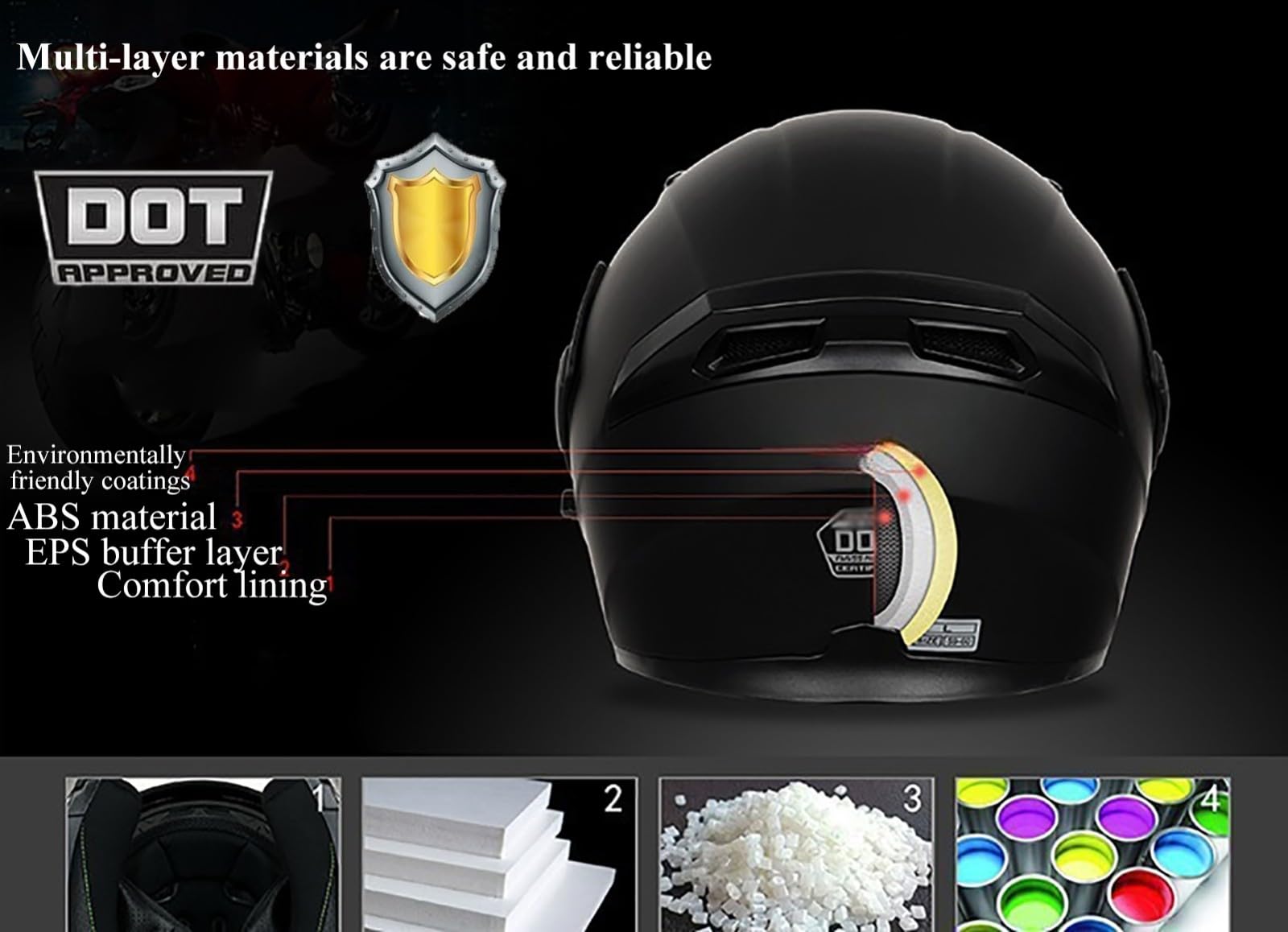 Modułowy Składany Kask Motocyklowy Pełny Kask Motocyklowy Do Przejażdżek Miejskich I Wycieczek Zatwierdzony przez ECE/DOT Szybki wizjer i wzór kreskówkowy