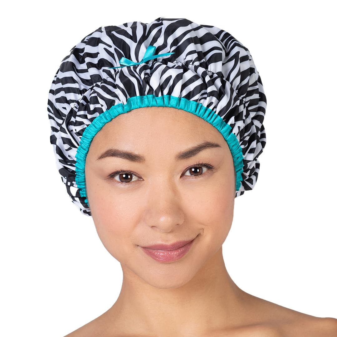 Betty Dain Stylish Design Mold Resistant Shower Cap, The Fashionista Collection, Sassy Stripes by Betty Dain