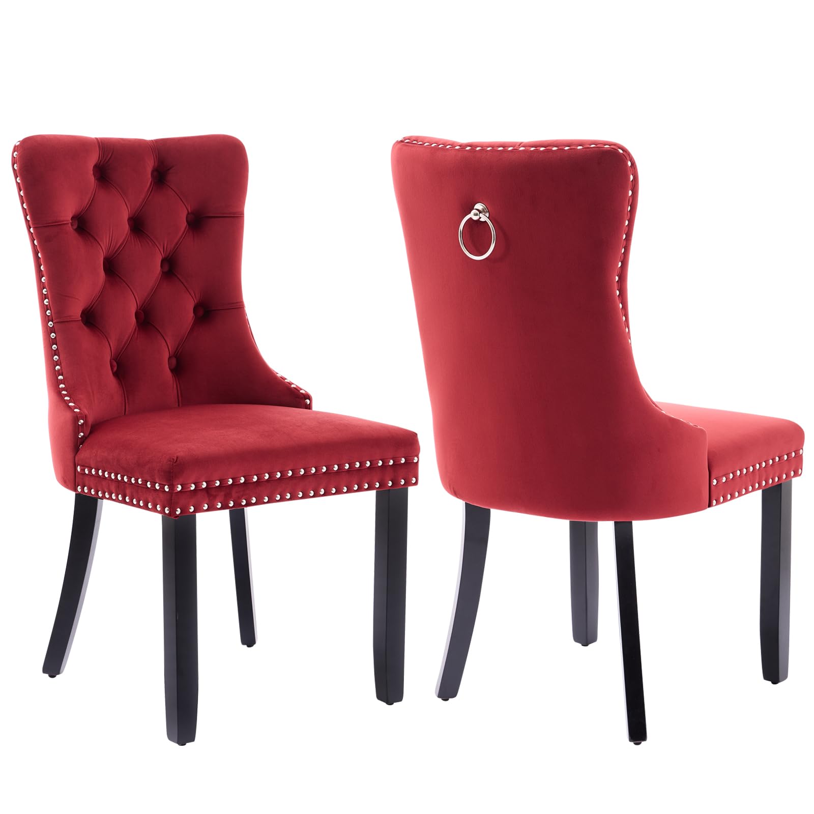 Amazon.com - Velvet Dining Chairs Set of 2, Upholstered Dining Room ...