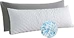 WhatsBedding Memory Foam Body Pillow with Removable Pillowcase-Fluffy Body Pillows for Adults -Large Long Bed Pillows for Sleeping - 20x54 inch, White