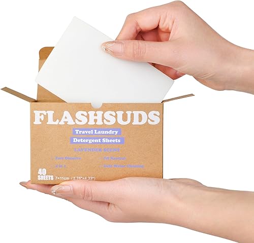 OPPEAL - Lámina de detergente para ropa de viaje, aprobado por la TSA, suave con la piel, eficaz contra las manchas de aceite, café y verduras,