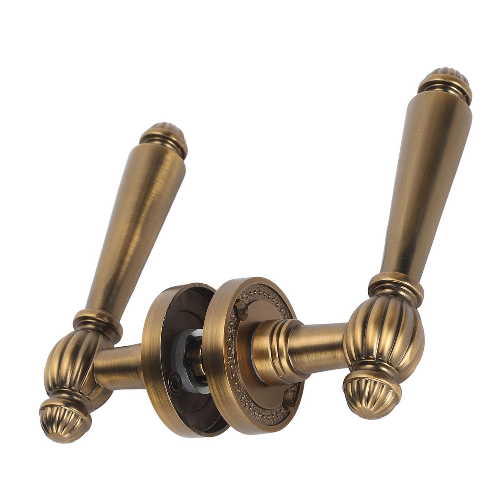 Domary Maniglia per Porta in Bronzo con Nucleo in Rame Silenzioso per Camera da Letto e Soggiorno, Design Antico, 2 unità