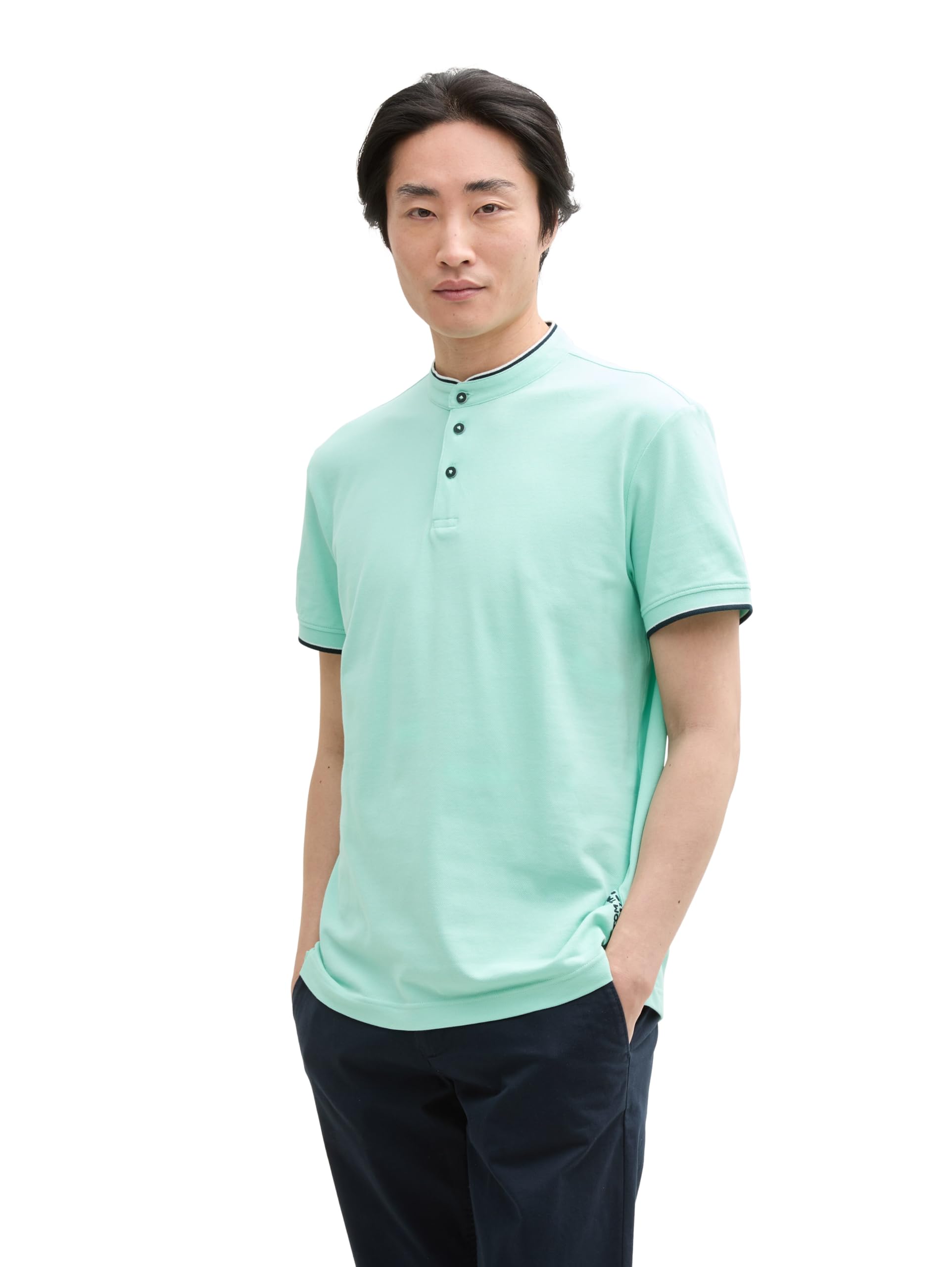 TOM TAILOR Herren Piqué Poloshirt mit Stehkragen