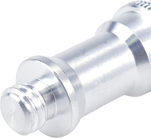 Miniatura 6 de MY MIRONEY Paquete de 2 adaptadores de rosca macho de 38" a 14" de aleación de aluminio, adaptador de tornillo, espiga para soporte de luz de