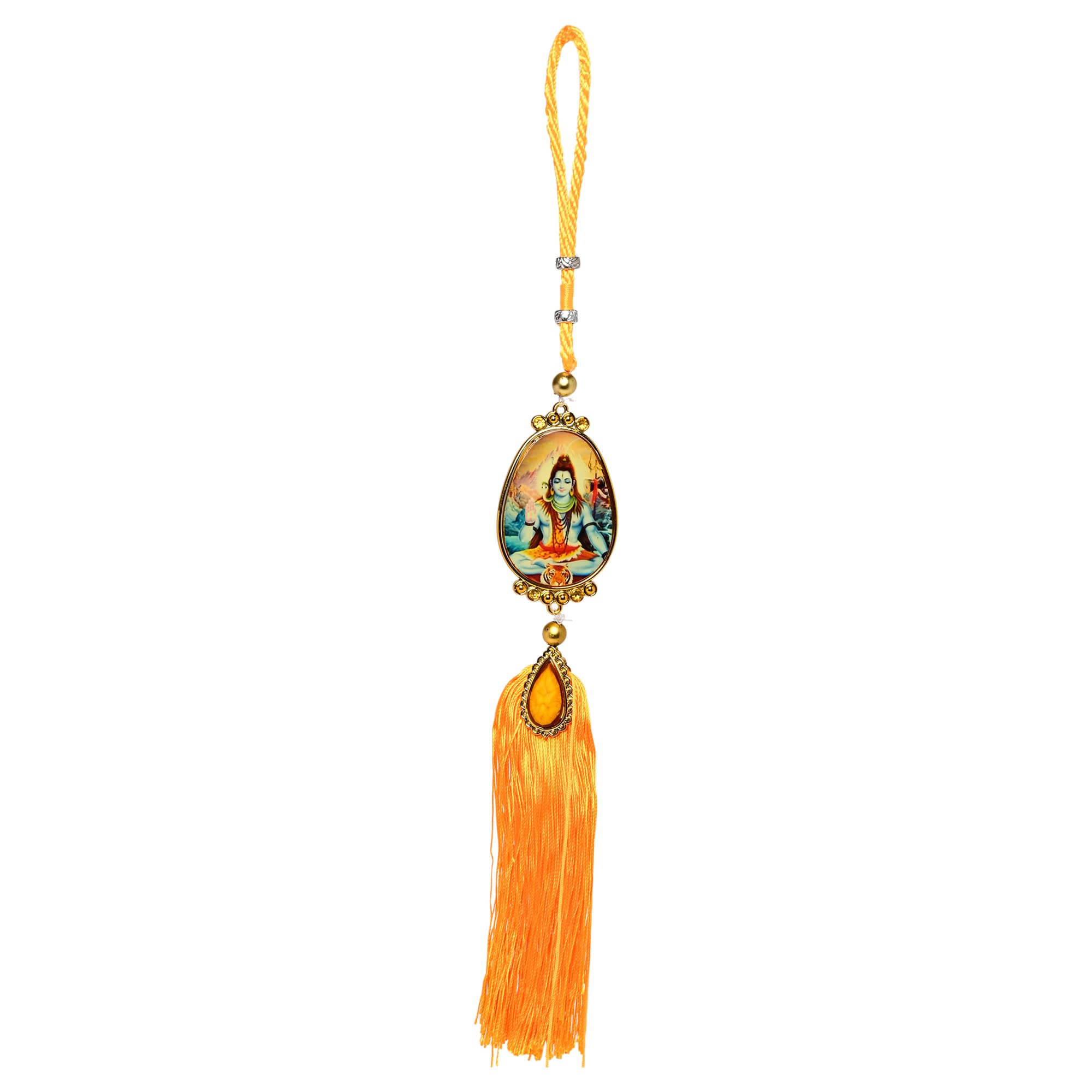 Laps of Luxury® Plastic Multicoloured Durga MATA (Maa) and Shiva Car Dashboard Hanging God Idol
