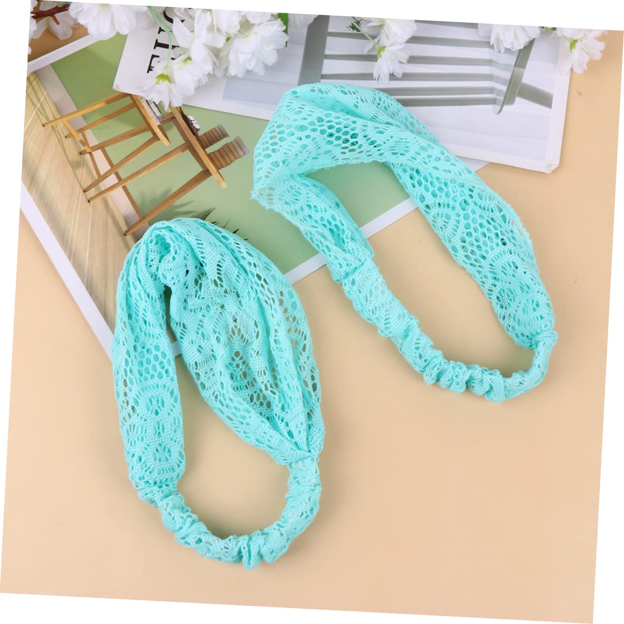 DOITOOL 6pezzi Fascia Per Pizzo Floreale Da Larga Ed Elastico Accessorio Elegante Per Donne e Ragazze Perfetta Per Cerimonie e Occasioni Speciali Blu
