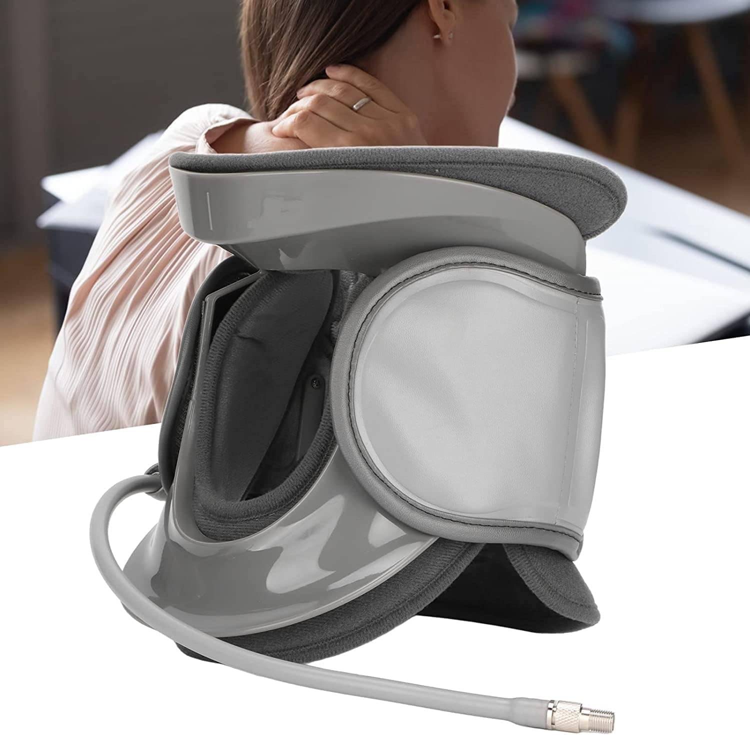 Supporto per Il Collo per Il Dolore al Collo Collare cervicale Dispositivo di trazione ergonomico Tutore per Il Sollievo dal Dolore Dispositivo di Protezione per la correzione dell