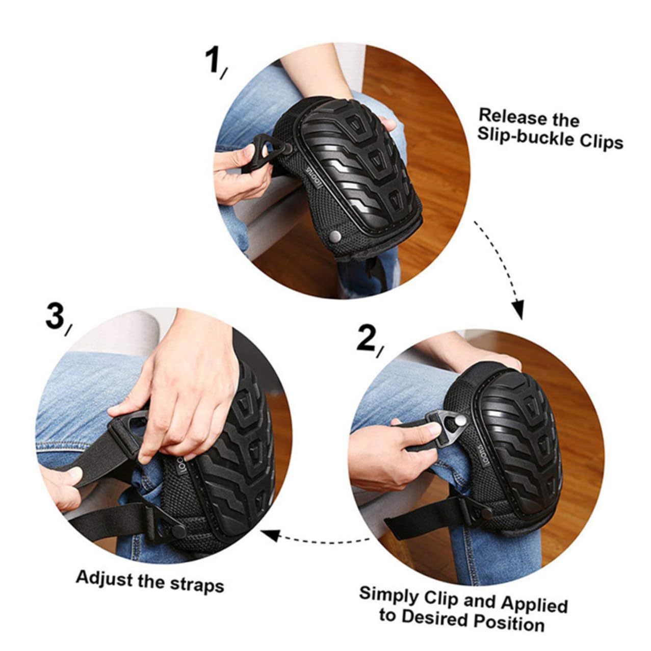 balacoo Hard Shell Knee Pads Protector, Wear-resistant Labor Kneepads with Support Brace for Construction and Gardening Work, 1 Pair