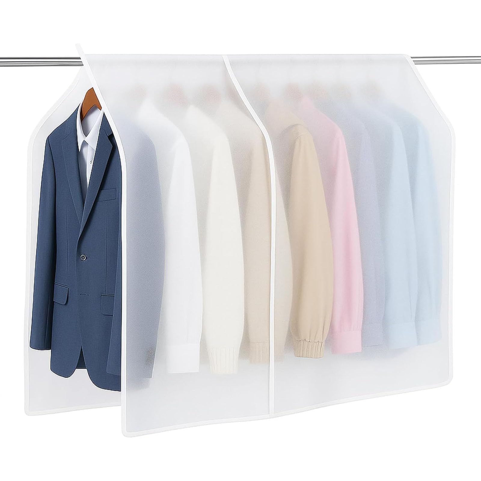 Clothing Rack Cover, Translucent Garment Dustproof Cover for Blazers, Coats, Suits, 90 x 120 cm, Fits Most Clothes Racks, Easy Storage Solution-image-45
