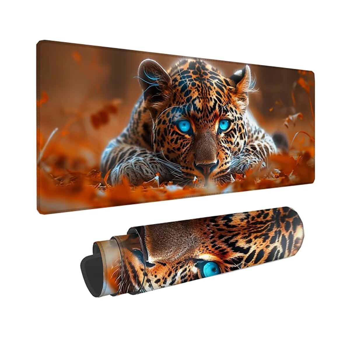 Tappetino per Mouse Gaming XXL 1200x600x3mm– Ufficio Mousepad Grande – Migliora la Velocità e la Precisione Tenuta Stabile Sottomano per Ufficio e Casa Accessori Scrivania Leopardo PjY3181 4-U