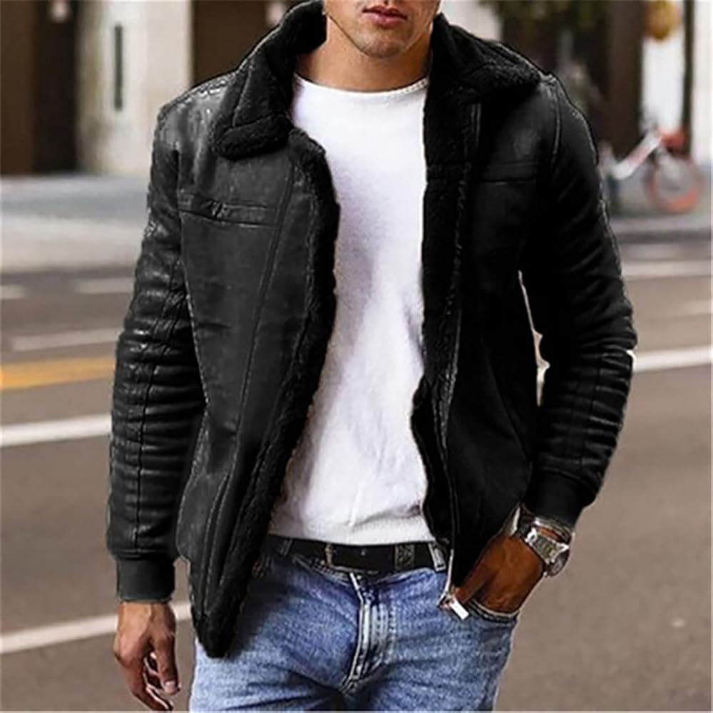Autumn Winter Mens Suede Leather Jackets Motorcycle Jacket Male