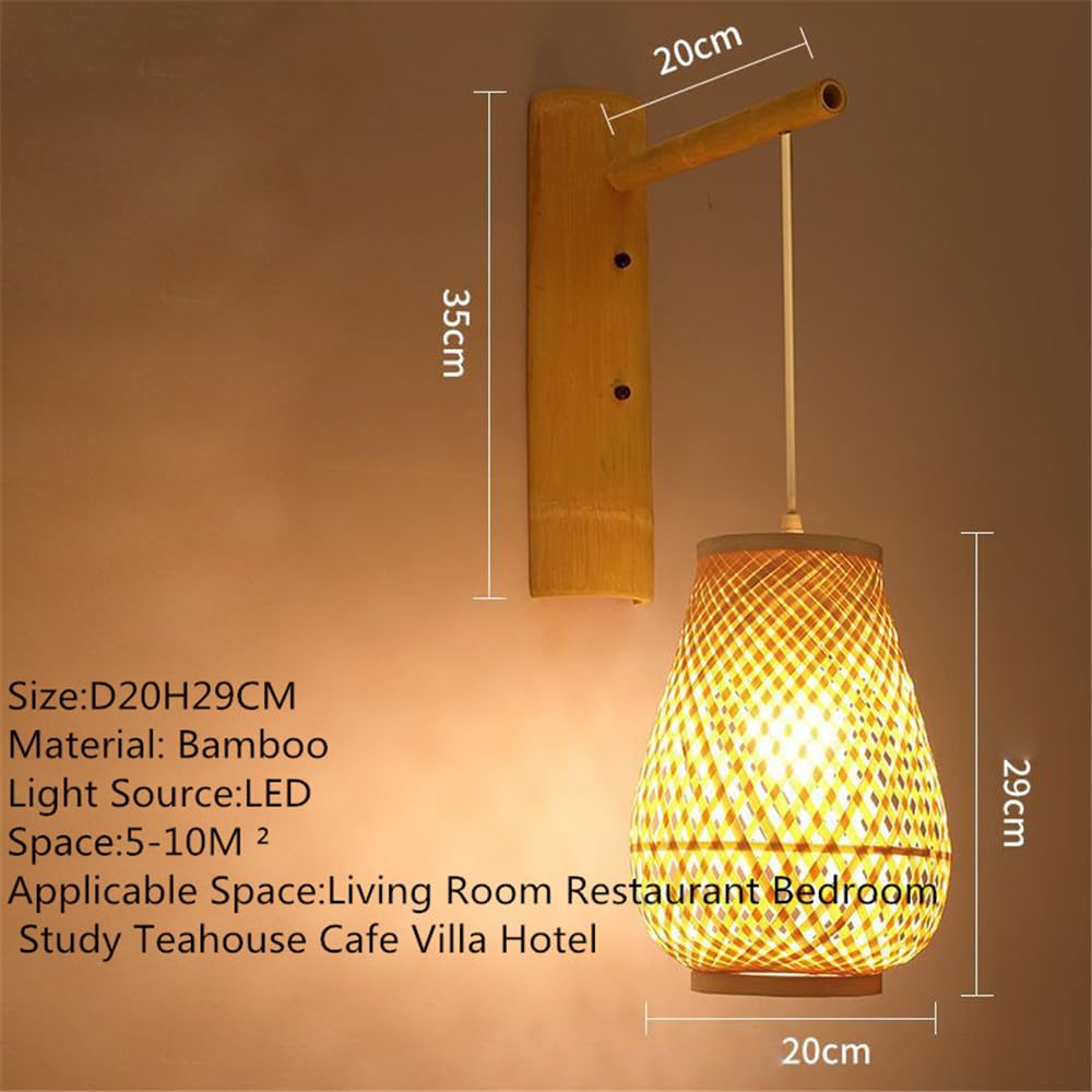 Moderno Tessitura Bambù Arte Lampada da Parete Led Personalità Creativo Soggiorno Ristorante Camera da Letto StudyTeahouse Caffè Corridoio Retrò Lampada da Parete (Stile 10)