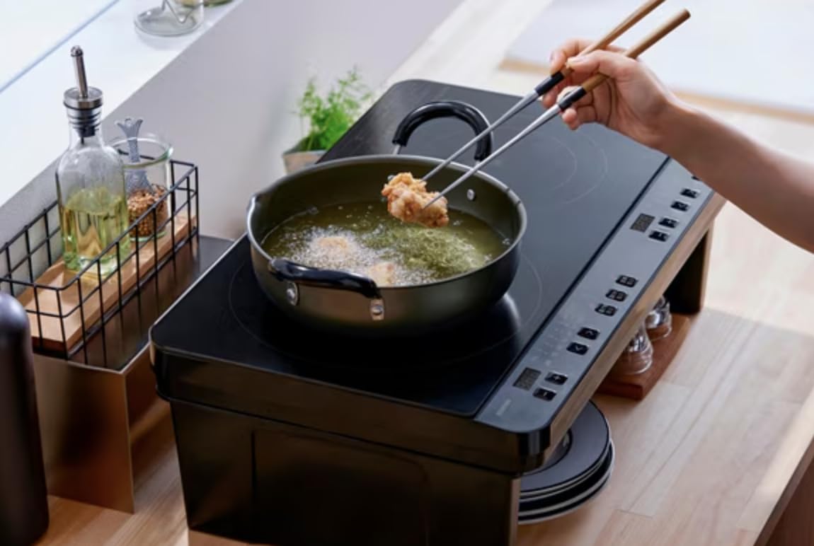 Amazon.co.jp: 2-Burner IH Stove with Stand, Black, Iris Ohyama IHK