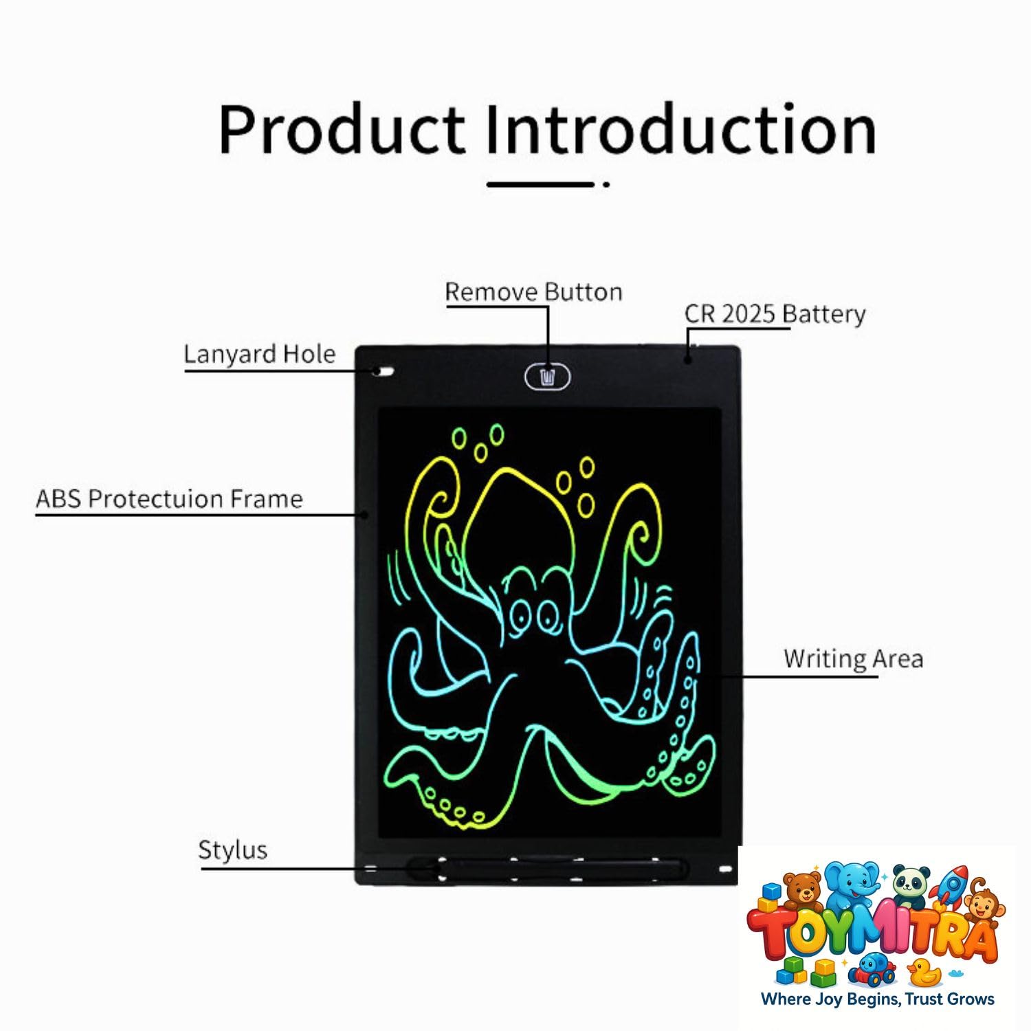 LCD Writing Tablet Slate for Kids 8.5 Inch – Digital Drawing Pad with Stylus,Pen, Rewritable Screen, Educational Doodle Board for Boys and Girls Age 3-10, Portable Learning Toy 3