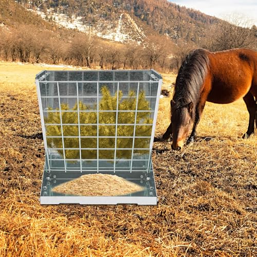 Râtelier à foin 2 en 1 en métal robuste pour l'élevage durable des moutons - 6