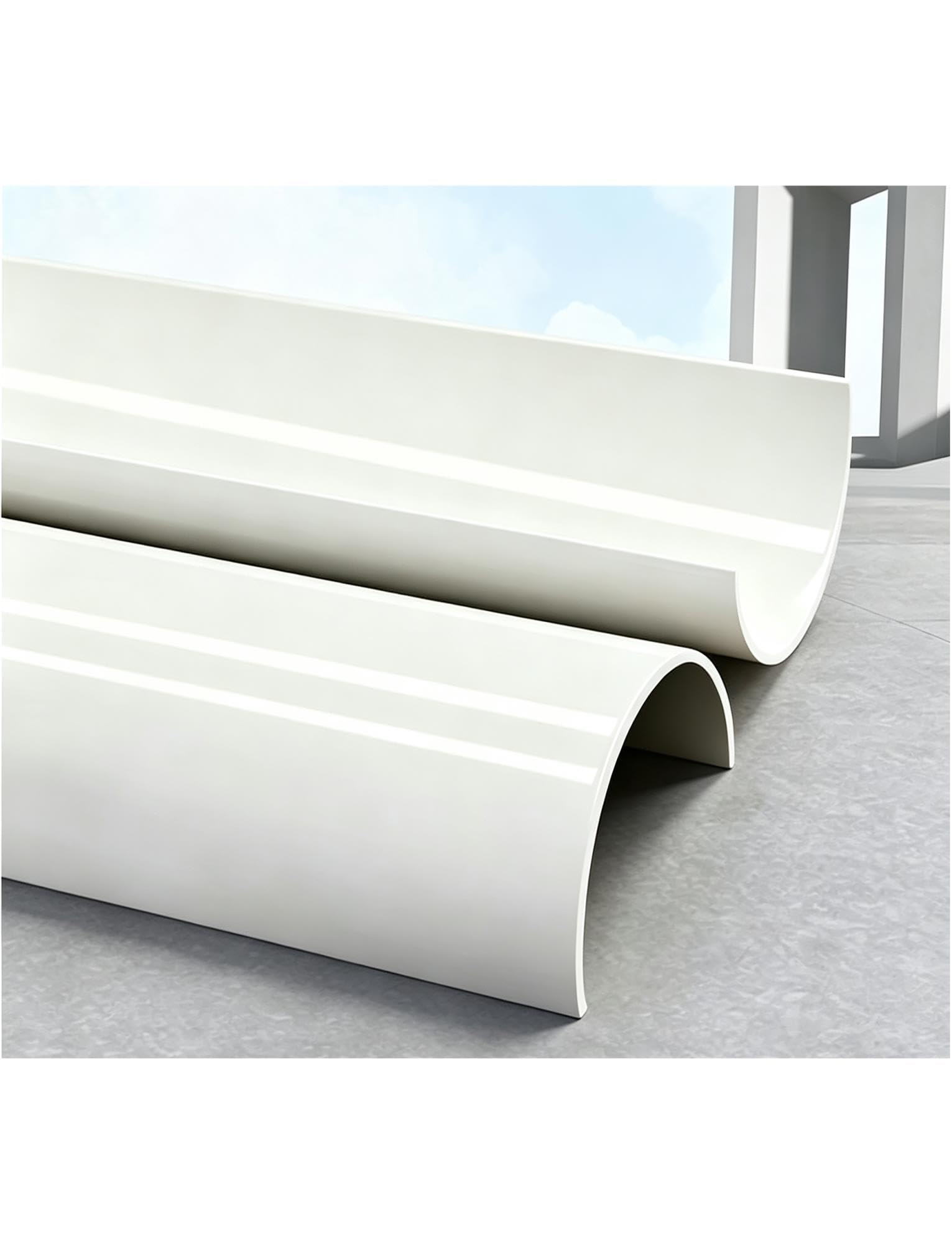Canaleta de drenaje PVC en forma de U, 2 piezas, conectable, exterior