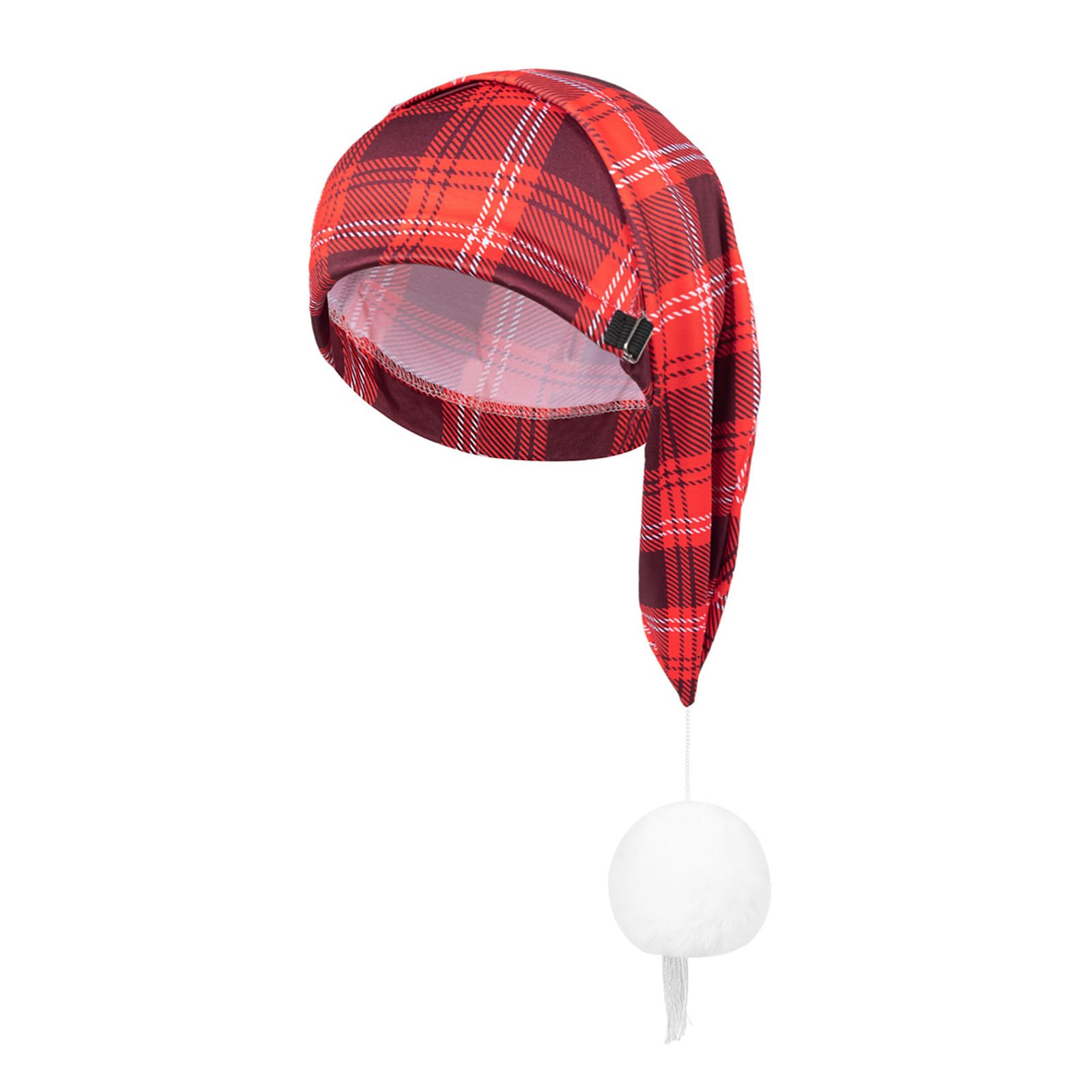 Jazuaiao Christmas Headwear Cap Thicken Plaids Perfect for the Holidays Colorful Outfits for Cosplay Santa Furry Hat Christmas Costume