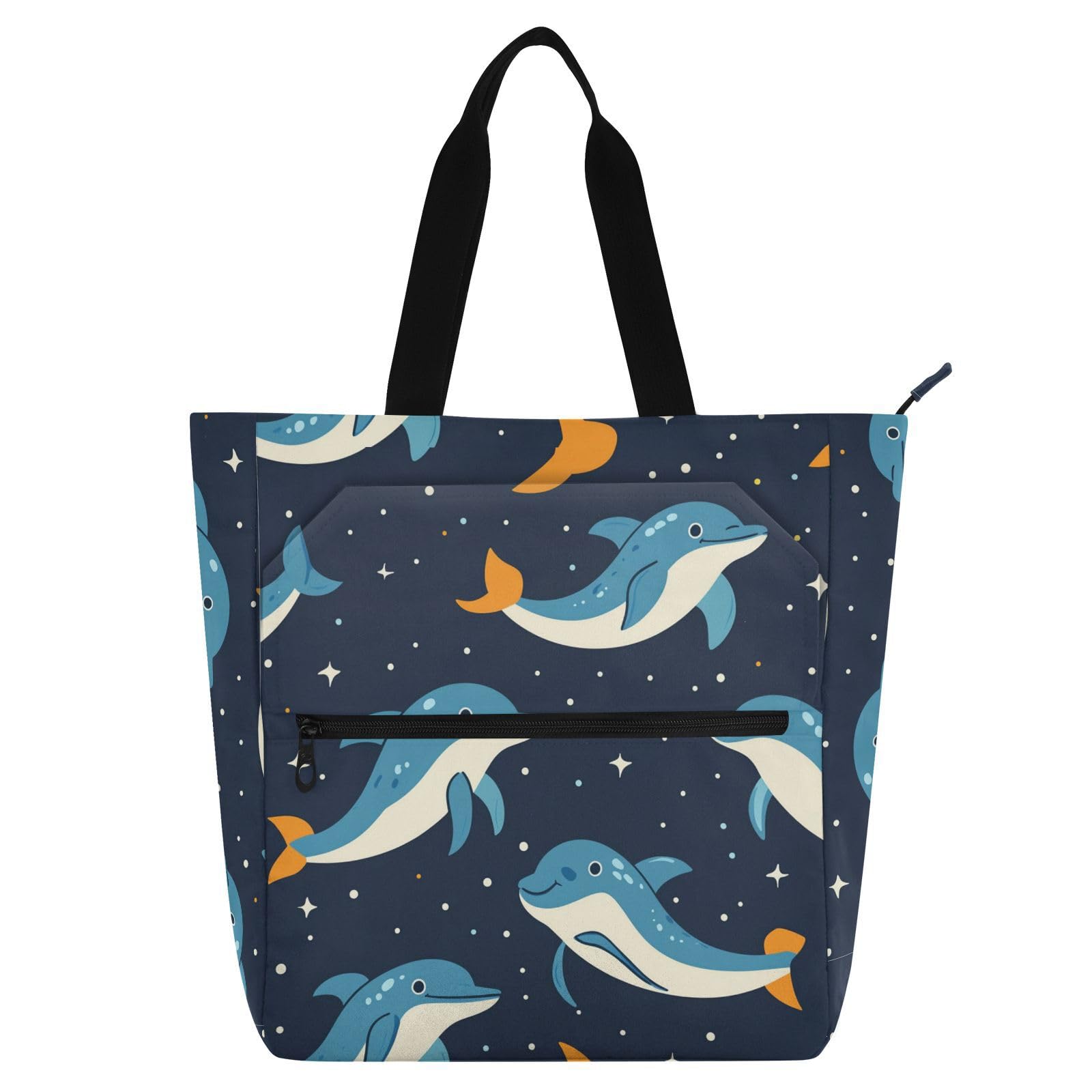 Bolsa de libros con múltiples compartimentos con cremallera y estampado 8