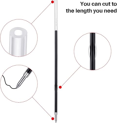 Miniatura 2 de 30 repuestos de bolígrafo de tinta negra, repuesto de bolígrafo de 0.039 in para bolígrafos retráctiles de clic, suministros universitarios de