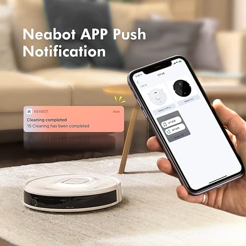 Miniatura 8 de Neabot Robot aspirador y trapeador Q11 aspiradora robótica autovaciante de succión fuerte de 4000 Pa conectividad Wi-FiBluetooth control de