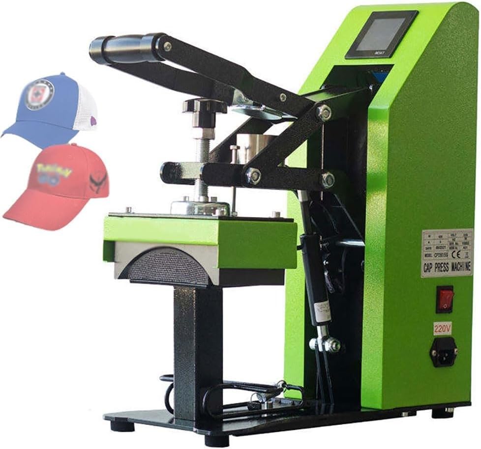 Máquina de termofijado para gorras con pantalla digital