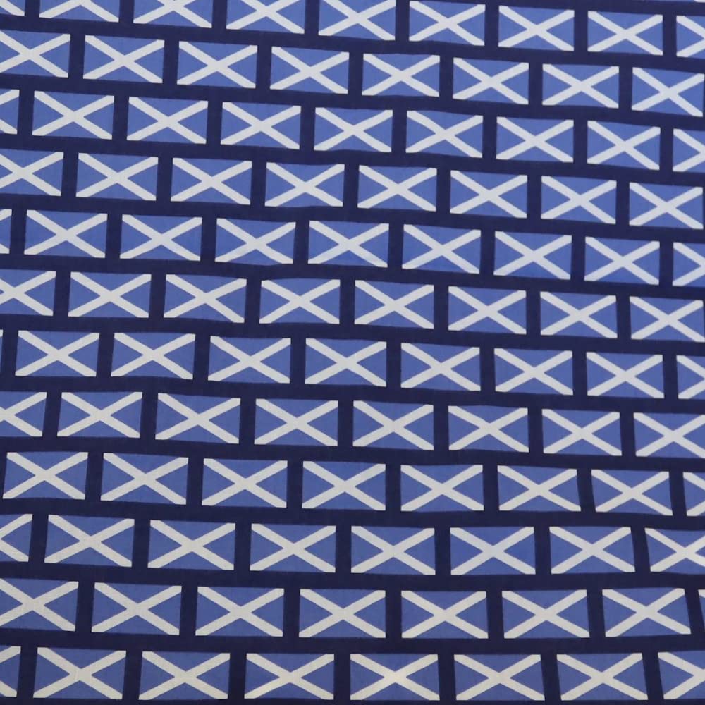 Polycotton Fabric Scotland Flags Saltire Scottish Sold Per Metre