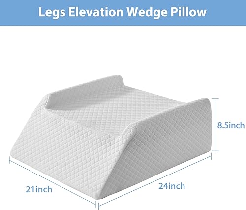 Miniatura 6 de Almohada de elevación de piernas para circulación sanguínea después de la cirugía hinchazón, almohada de cuña para alivio del dolor de piernas,