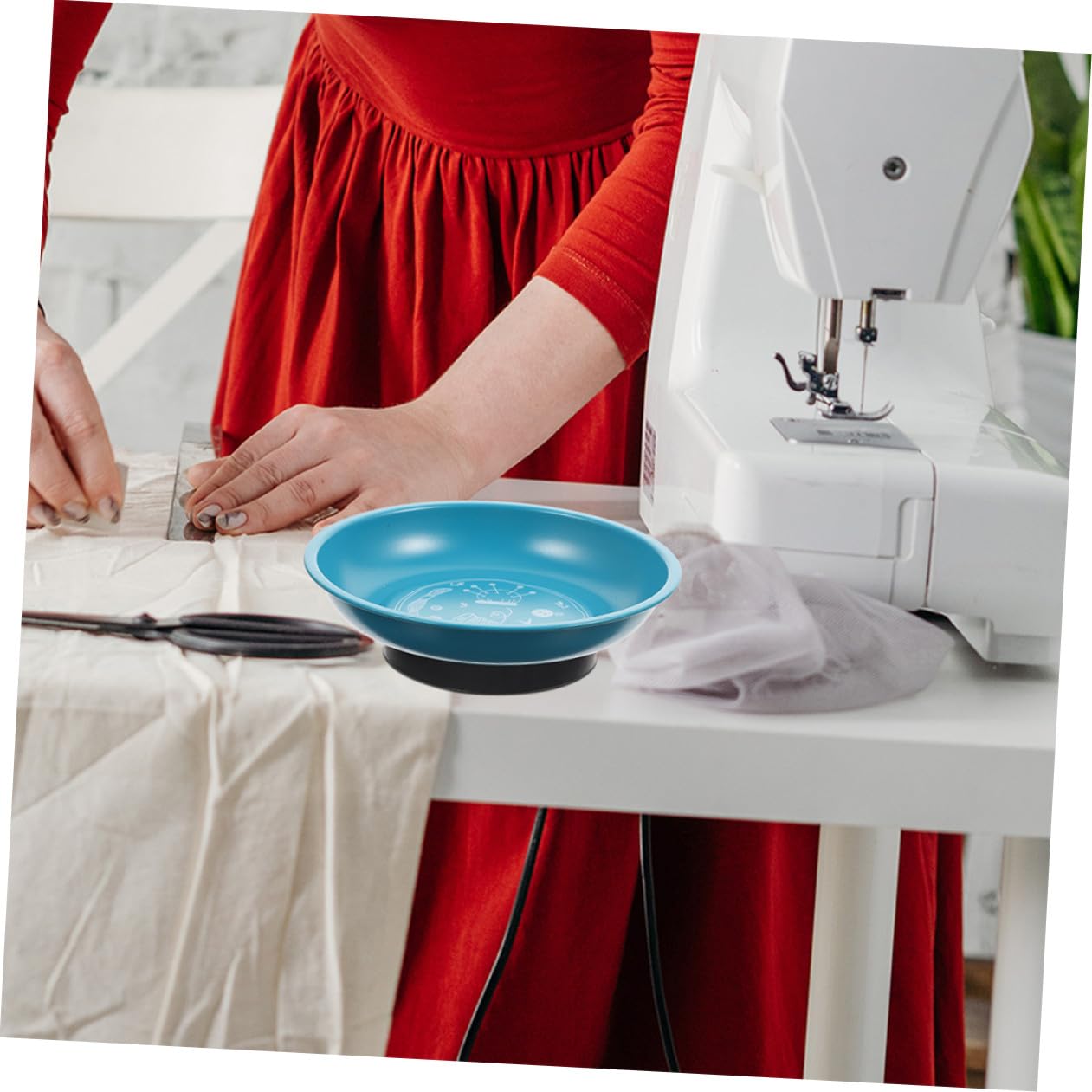 2 Piezas Organizador Magnético para Agujas de Coser Cuenco Soporte para Alfileres y Agujas de Patchwork Azul y