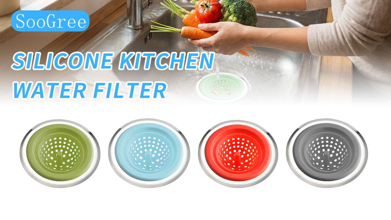 Colador para fregadero de cocina de silicona rojo 4.6 pulgadas miniatura 7
