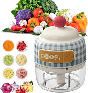 Electric Garlic Chopper,Dopamine Mini Portable Veggie Chopper, Food Processor For Garlic, Ginger, Chilli, Vegetable,Baby Complementary Processor, Household Mashing Machine(Blue)