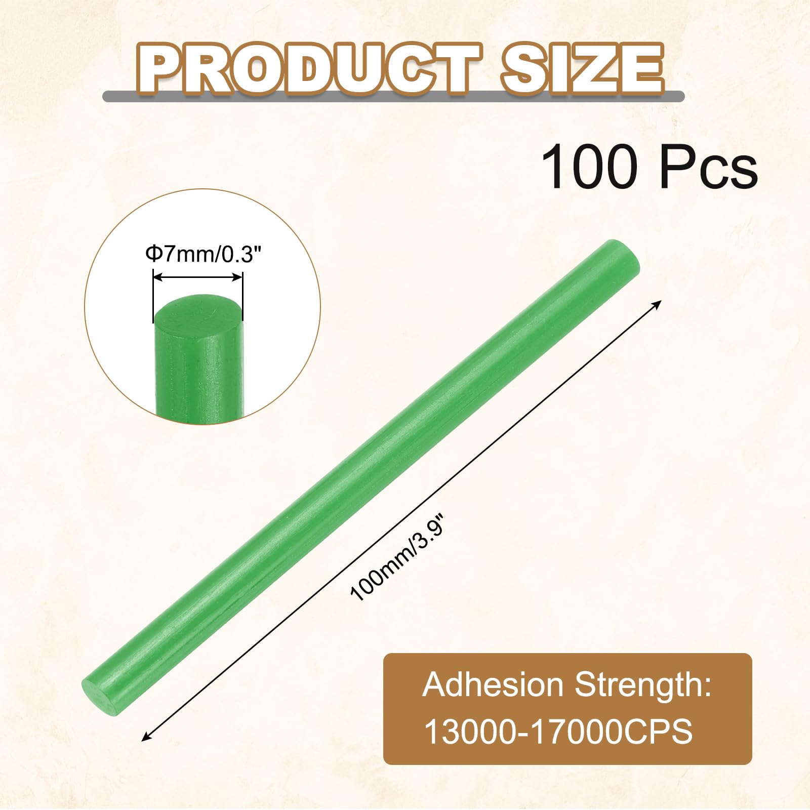 QUARKZMAN 100Pcs Mini Sticks Di Colla 0.3"x3.9" Sticks Per Pistola A Colla A Caldo Ad Alta Adesione Strisce Adesive A Fusione Per DIY Artigianato Sigillatura Riparazione Verde