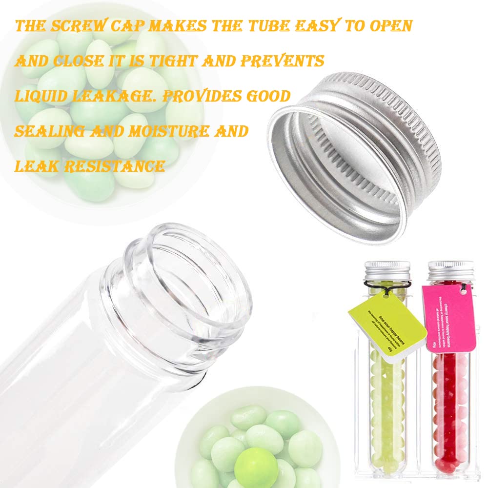 YOYIAG Reagenzgläser Mit Schraubdeckel - 12 Stück 80ml PET Kunststoff Für Süßigkeiten & Basteln