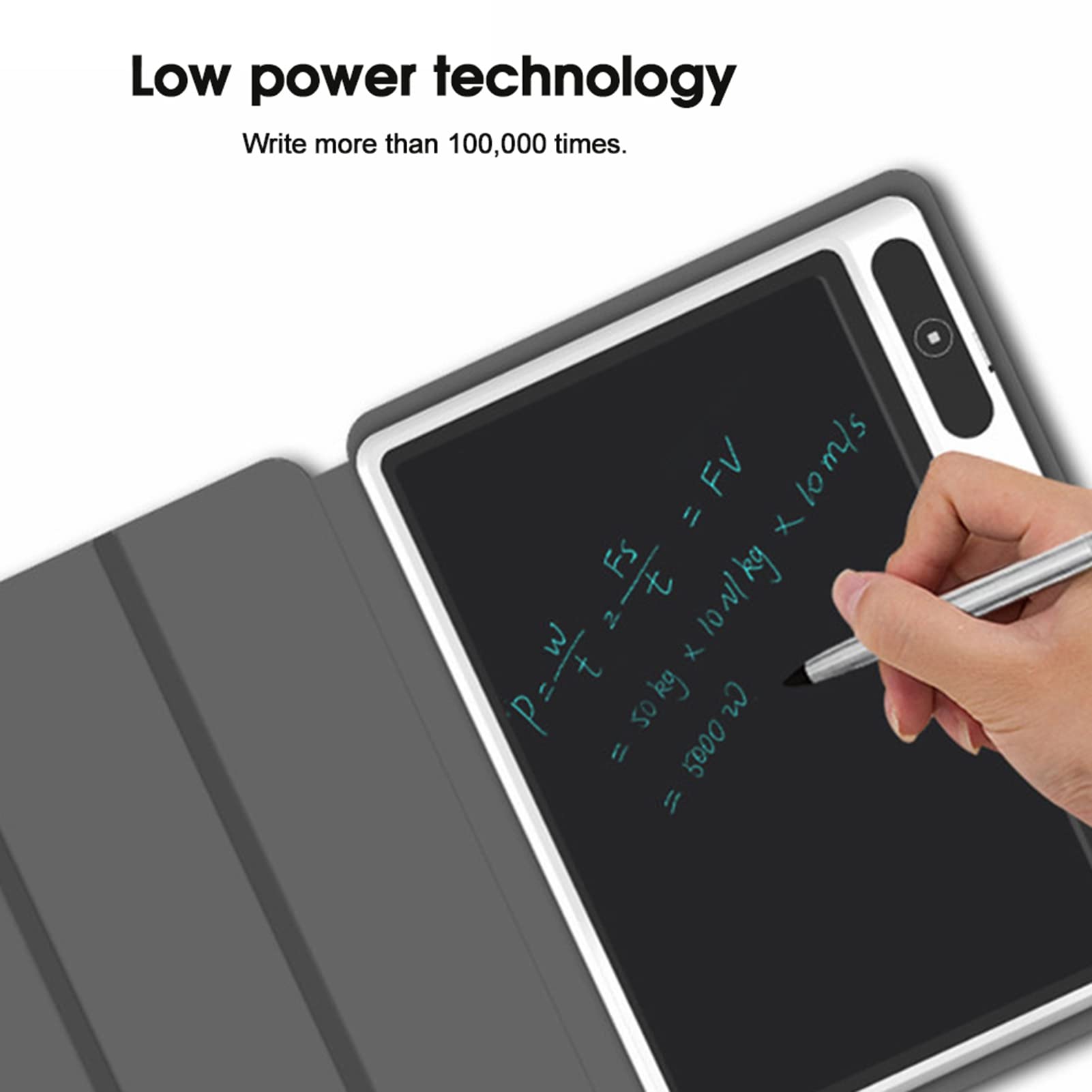 LCD Writing Tablet, Doodle Scribbler Pad Flexible and Bright Drawing Board for Business Supplies, with Hand Painting Tool (Black (with leather case)) — view 3