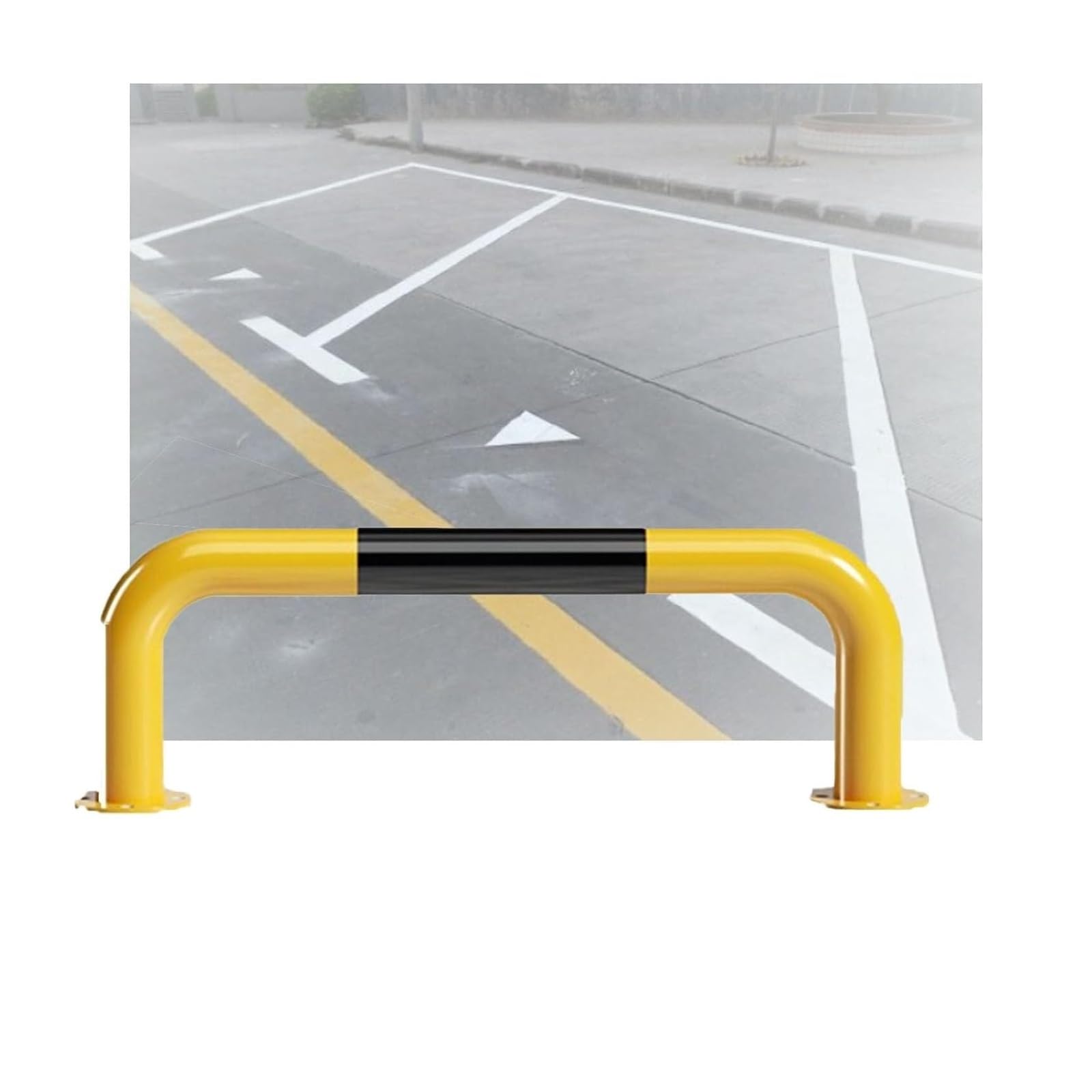 CWCQGH U Shape Security Bollards Car Blocker Parking Space Blocker For Driveway (80x30x0.15cm)